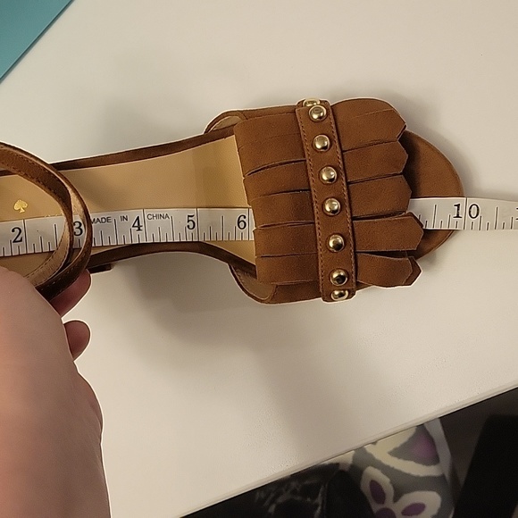 Kate Spade Suede Kiltie Fringe Block Heel 8 - Picture 11 of 12